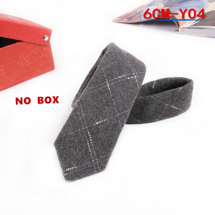 Corbata estrecha de lana de para el trabajo masculino, corbata informal para el novio de la boda, corbatas de 6CM, corbata Formal, corbatas para el novio, para hombres: Y04