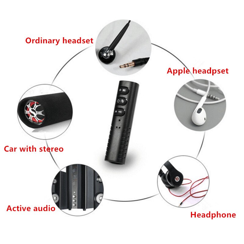 Bil bluetooth aux 3.5mm stik bluetooth modtager håndfri opkald bluetooth adapter bil sender auto musik modtagere