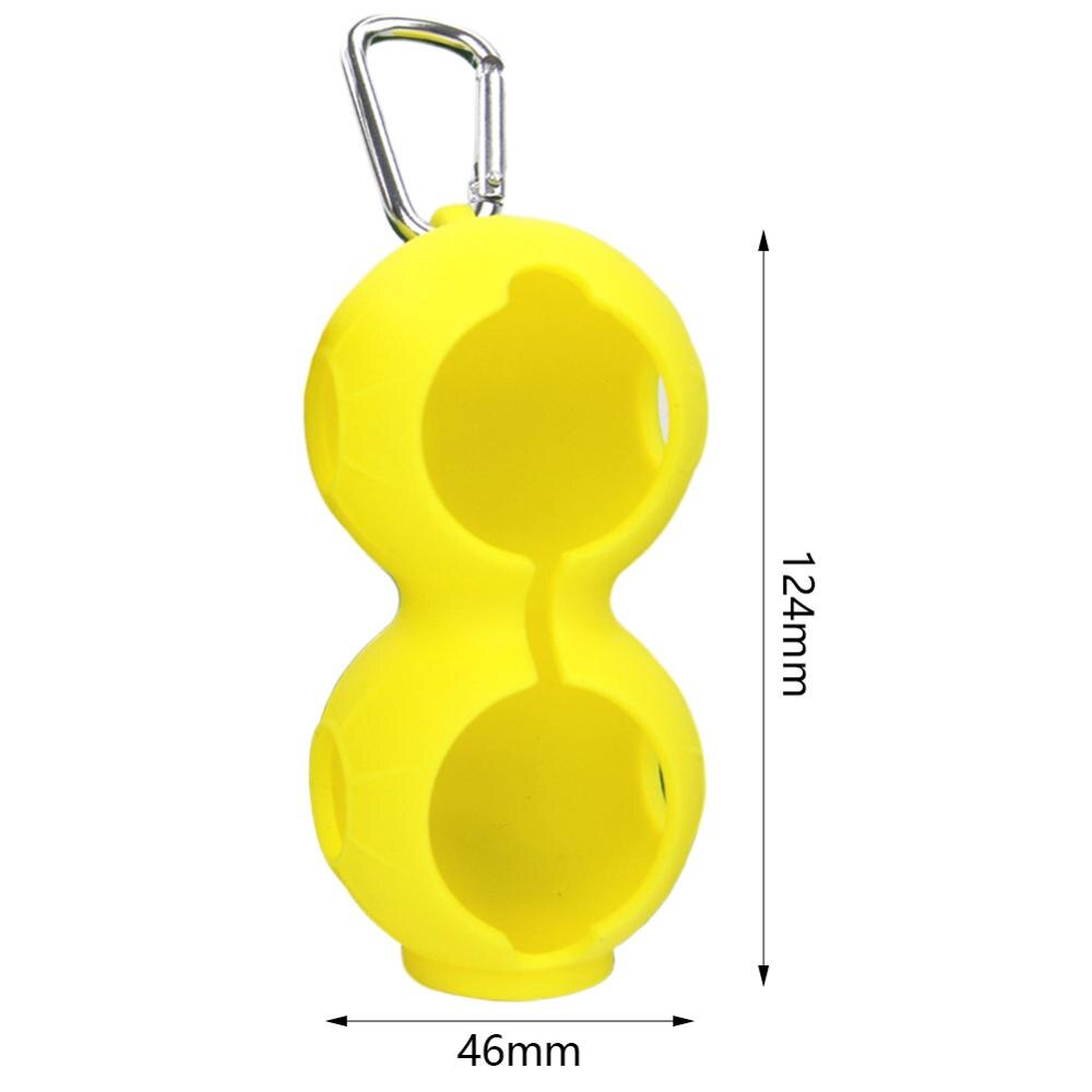 2 st karbinhake golfbollar skydda fodralhållare dubbelt skydd silikonfodral golfbollsfodral golf fitness sporttillbehör