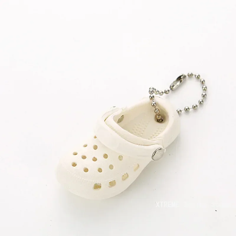 Simulation Mini EVA Hole Shoes Keychain Pendants Colorful Croc Shoe Charms For DIY Car Key Bag School Bag Backpack: black