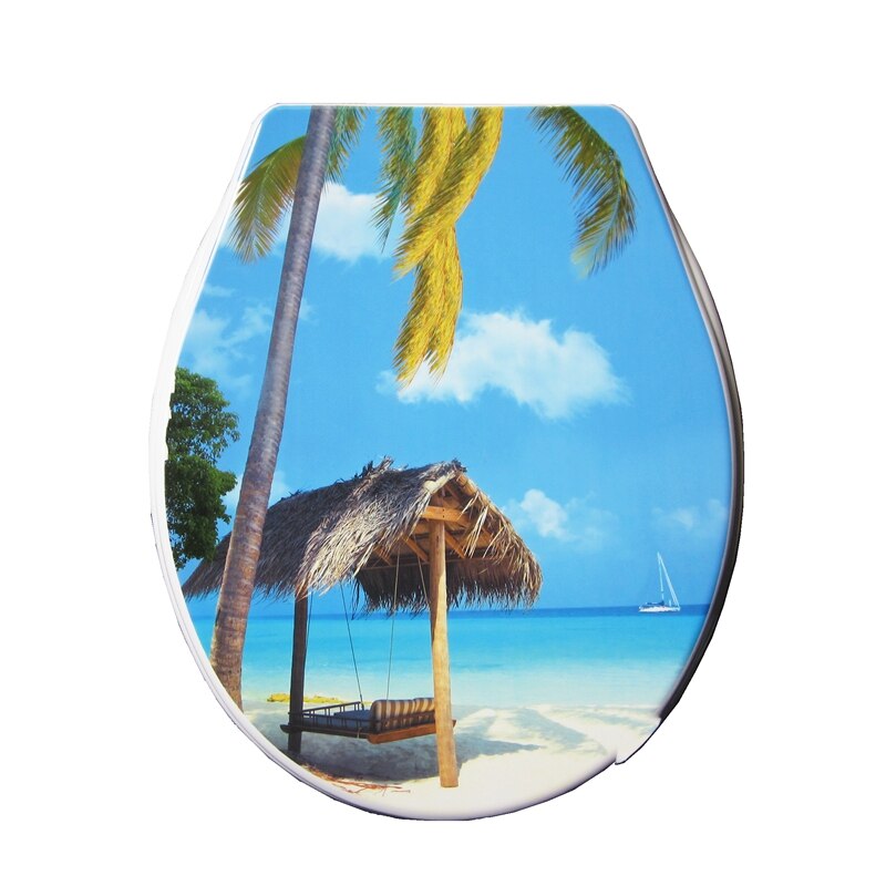 Toilet seat cover Stone group people pattern set PP toilet lid cover starfish toilet seat