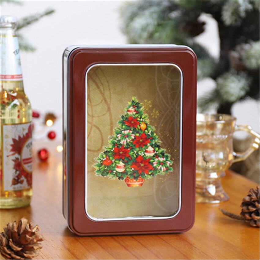 Emballage de noël en fer, boîte à bonbons, joyeux noël, bonhomme de neige, fête, décoration de bonbons Cookies faits à la main: O