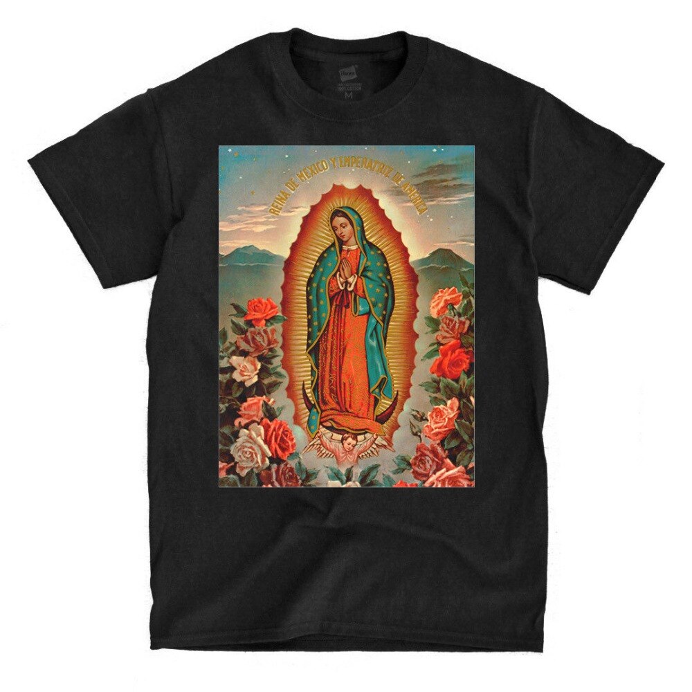 Virgin Mary - Black Shirt - Ships Fast! ! Summer Arrvial Summer Style Men Funny Tee Shirts