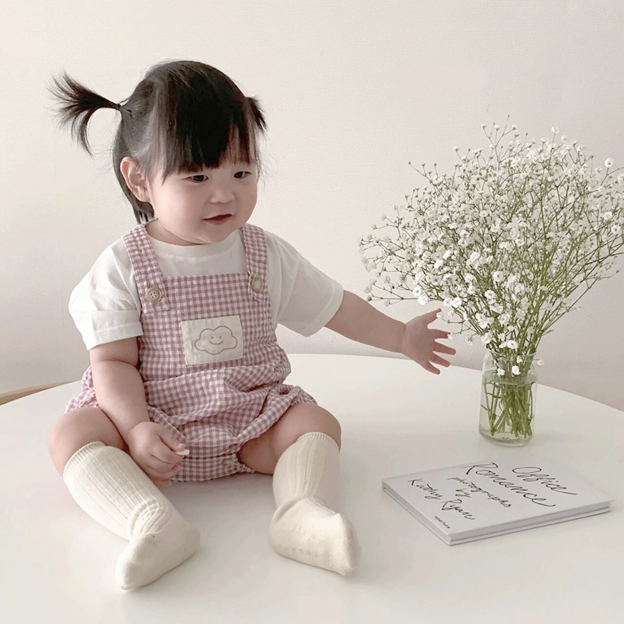 Vêtements pour -né, pantalon à bretelles pour bébé, à carreaux, pour garçon et fille, pour été, 7891,