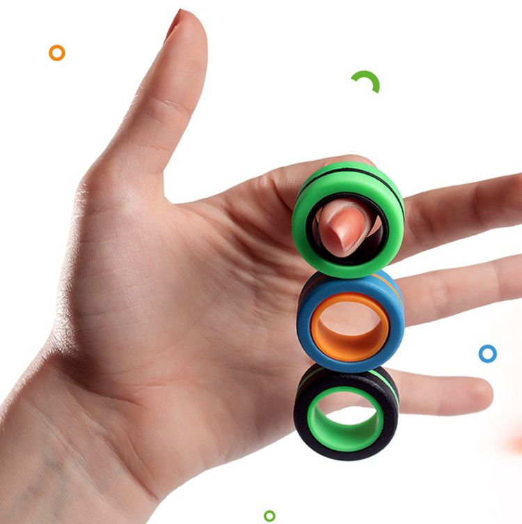 Magnetic Rings Anti-stress toy ring Stress Relief Ring toy For Autism ADHD Anxiety stress Relief Focus fidget finger ring