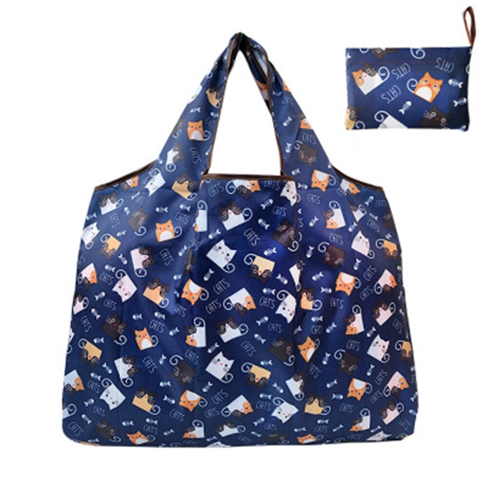 Reusable Eco-Friendly Grocery Foldable Shopping Bags Small Size Premium Slight Duty Folding Tote Bag With Handle: Style 1