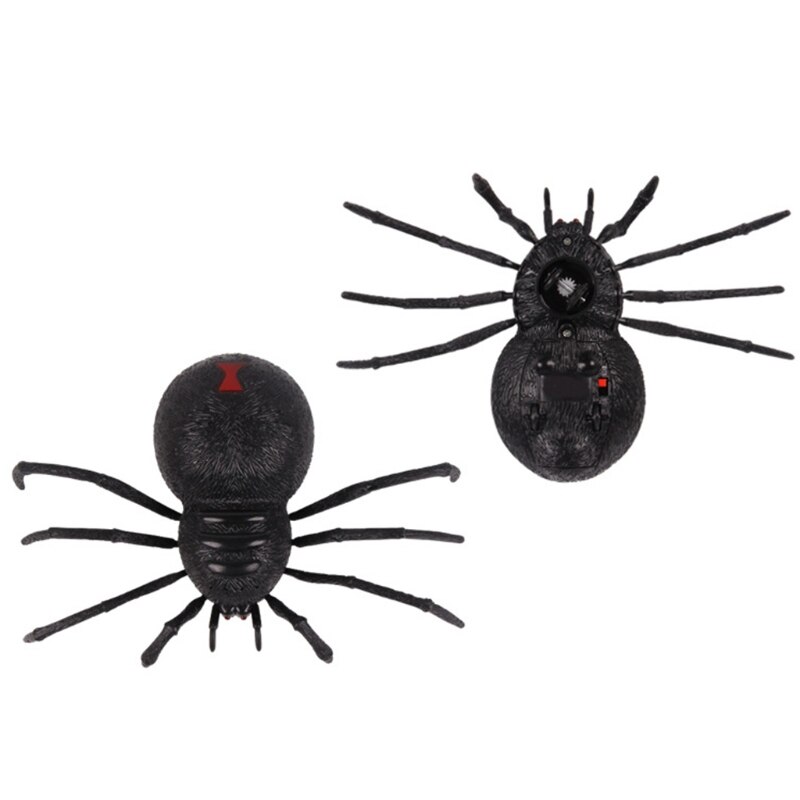 2 Channel Remote Control Simulation Electric Spider Model Toy Eyes Glowing Tricky Scary RC Toys Halloween Spoof Props