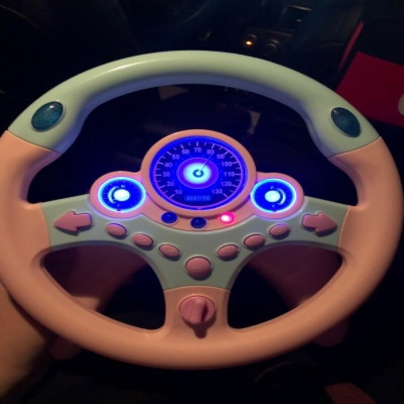 Simulation Steering Wheel with Light Kids Musical Developing Educational Toy Electronic Vocal Toys for Children Birthday