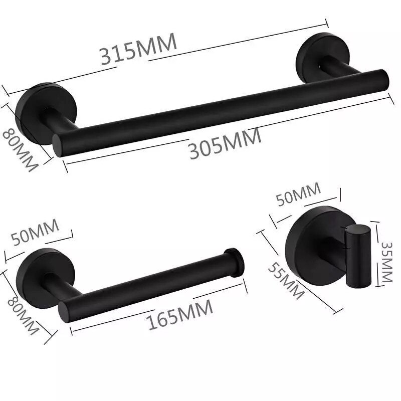 LIUYUE Bath Hardware Sets Brushed Gold Stainless Steel Wall Mounted Bathroom Single Bars Towel Rack Robe Hooks Roll Paper Bars