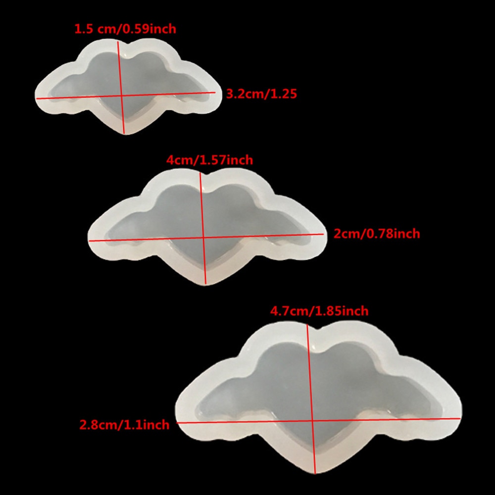 Vleermuis/engel hart/spook siliconen mal toverstaf kruis klei epoxyhars mal hanger mallen snoep chocolade cakevorm bakgereedschap