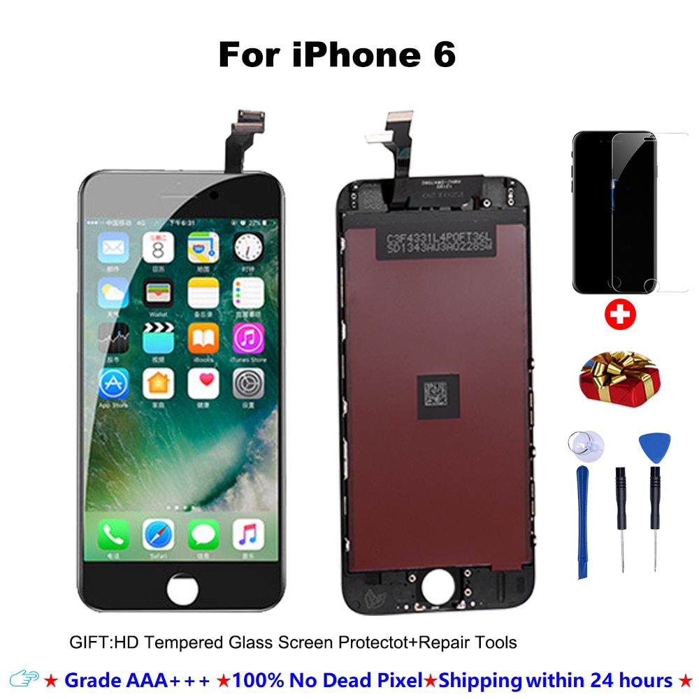 Qualità AAA + + + Display LCD Per iphone 6 s lcd Touch Screen digitizer Per iPhone6 dello schermo di 5S 6SPlus 7 7Plus No Dead Pixel + regali