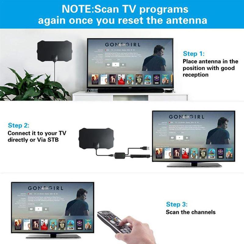 120 Miles Antena Digital Indoor HD TV Antenna with Amplifier Signal Booster TV Radius Surf Fox Antena TV Antennas Aerial r15