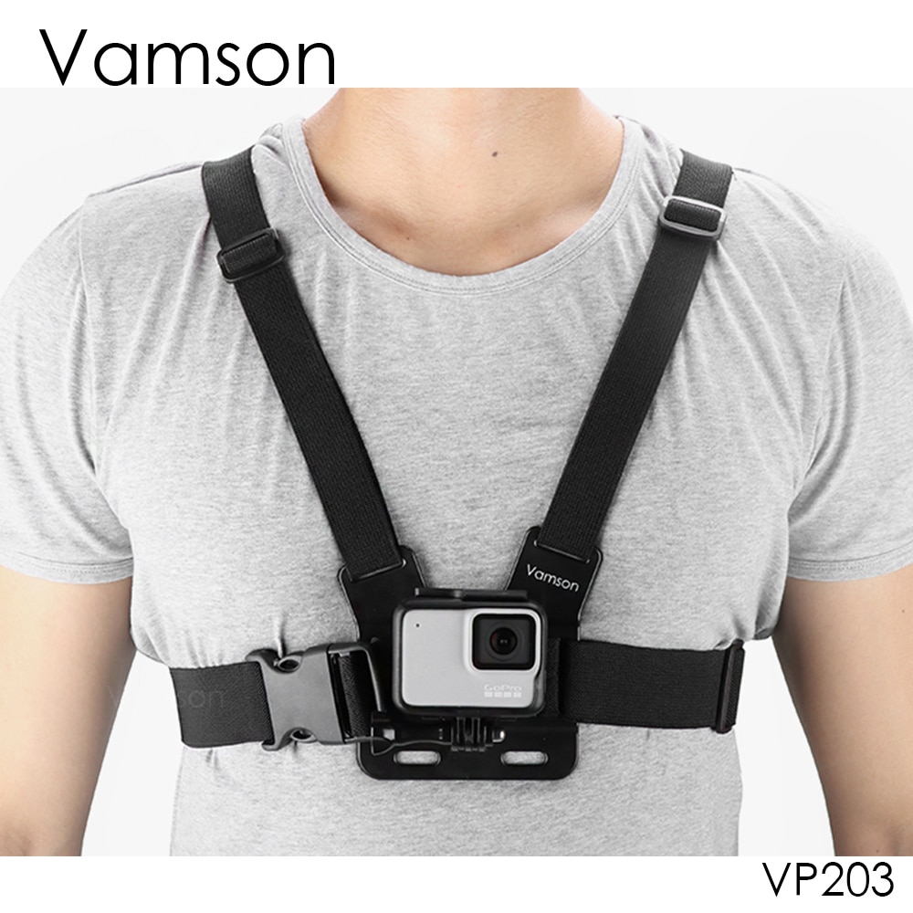 Vamson Voor Gopro Accessoires Borstband Riem Body Statief Harness Mount Voor Insta360 Voor Gopro Hero 10 9 8 7 5 6 Voor Yi 4K VP203