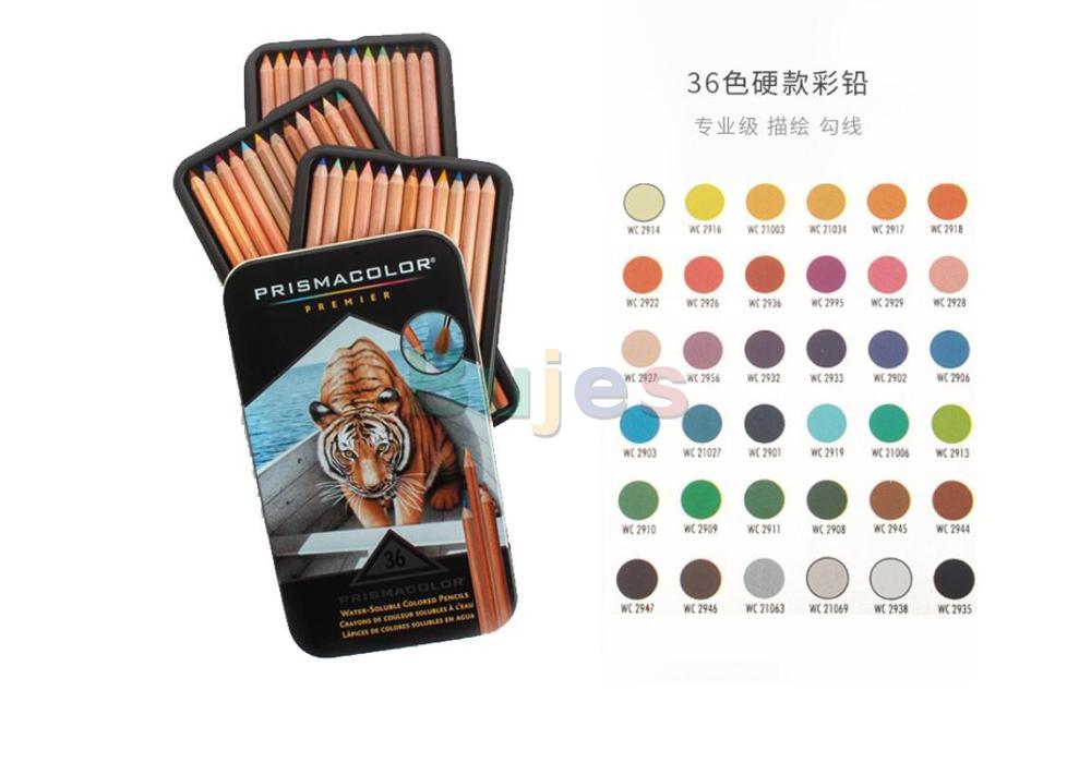 Prismacolor Premier – ensemble de crayons de couleur à l'huile, doux, 132mm, à gros noyau, pour artiste, 24 48 72 150 4.0: 36 color tiger