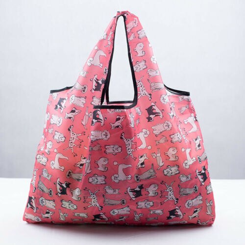 Unisex øko shopping rejse skuldertaske oxford tote håndtaske folde genanvendelig tegneserie