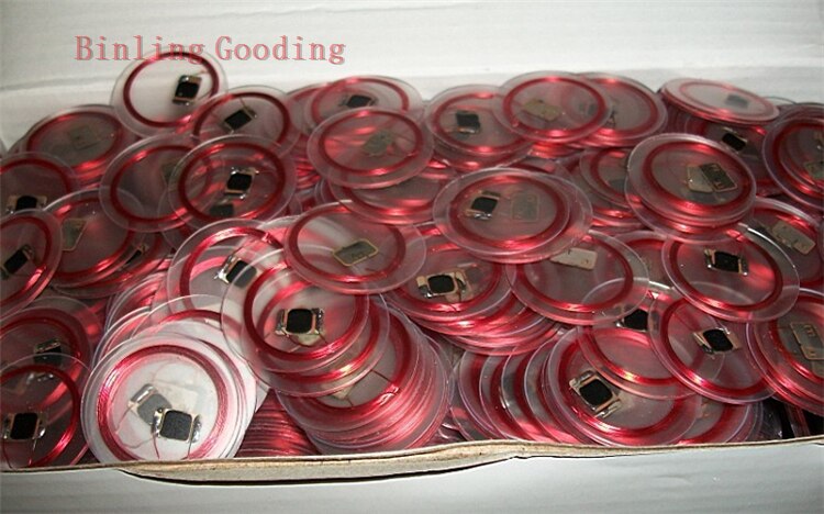 125khz RFID EM4100 TK4100 Transparent Coin Card (25mm) ID Card