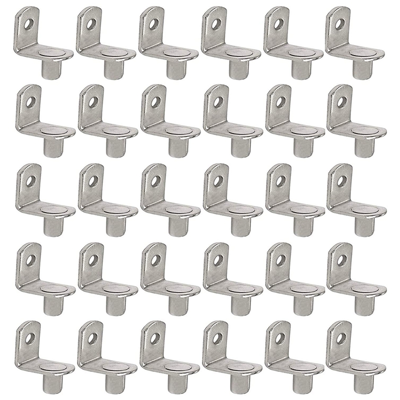 JHD-50 Pcs Shelf Support Pegs 6Mm L-Shaped Shelf Support Nickel Plated Shelf Bracket Pegs For Furniture: Default Title