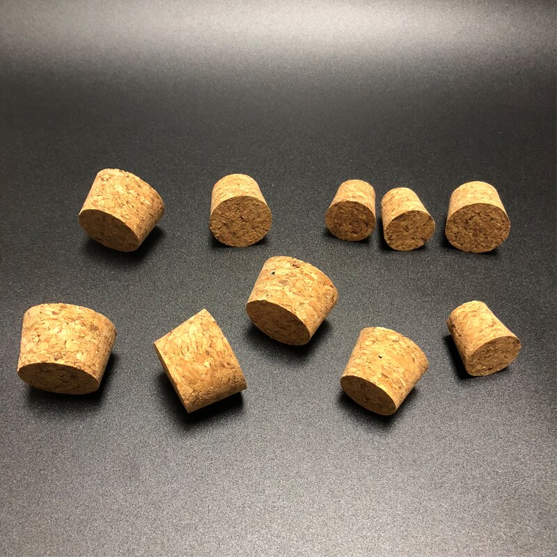 100pcs Top DIA 7.5mm to 30mm Wooden Cork Lab Glass Bottle Stopper Kettle Pudding Bottle Cork Cap Burette Tube Wood plug