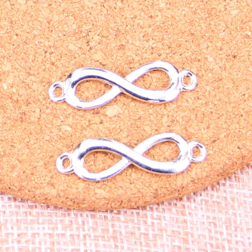 30Pcs Infinity Symbool Link Bedels 28*9Mm Oud Zilver Hangers Fit Sieraden Maken Bevindingen Accessoires