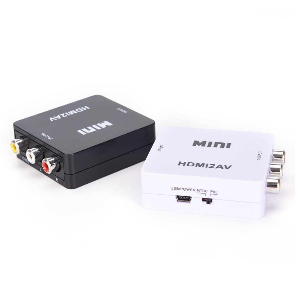 Hdmi-Compatibel Av Scaler Adapter Hd Video Composiet Converter Box Rca Av/Cvsb L/R Video 1080P Mini HDMI2AV Ondersteuning Ntsc Pal