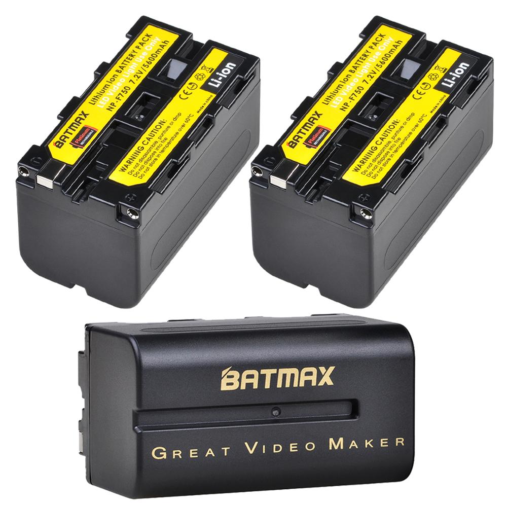 Batmax 5600mAh NP-F750 NP-F770 Batterie + LED USB Dual Ladegerät für LED Video Licht Yongnuo Godox YN300Air II YN300 III YN600 L132T: 3 battery