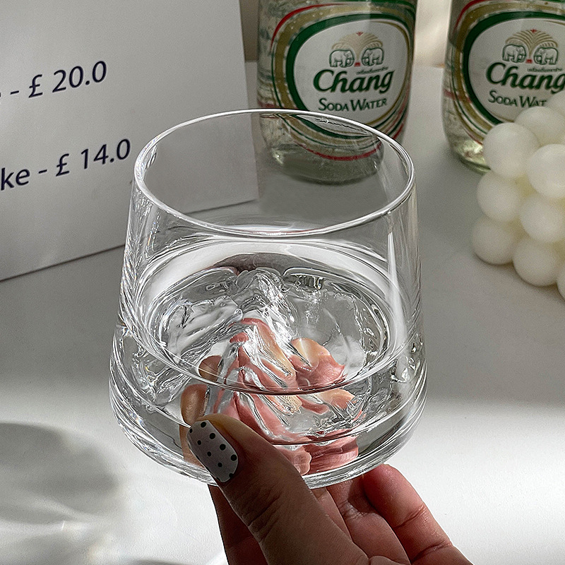 Copo de Vidro Iceberg Transparente para Uísque e Vinho, Copos Japoneses, Bebidas para Café, Bebidas, Refrigerante, Água, Suco, Bar Acessórios, 250ml