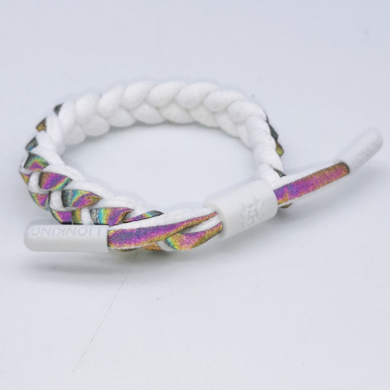 Reflektierende Armbinde Schnürsenkel Hand-betroffen Liebe Armbinde modisch Gradienten Fluoreszierende Paar Hand Seil Tragbare für Freunde: Weiß