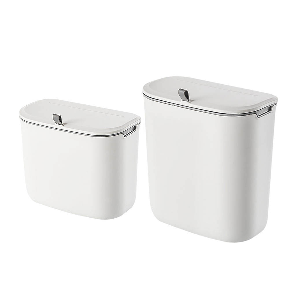 Wall Mounted Trash Can Plastic with Lid Dustbin Garbage Bin Trashcan for Kitchen Countertop Restroom Toilet Floor