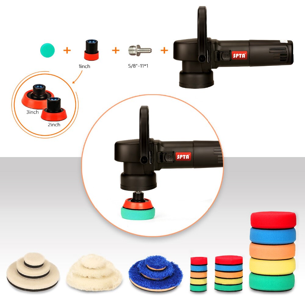 27Pcs Drill Buffing Buffer Detail Polishing Polisher Pad Kit + 5/8&quot-11 / M14 Thread Backing Backer Plate Pad &amp Adapt