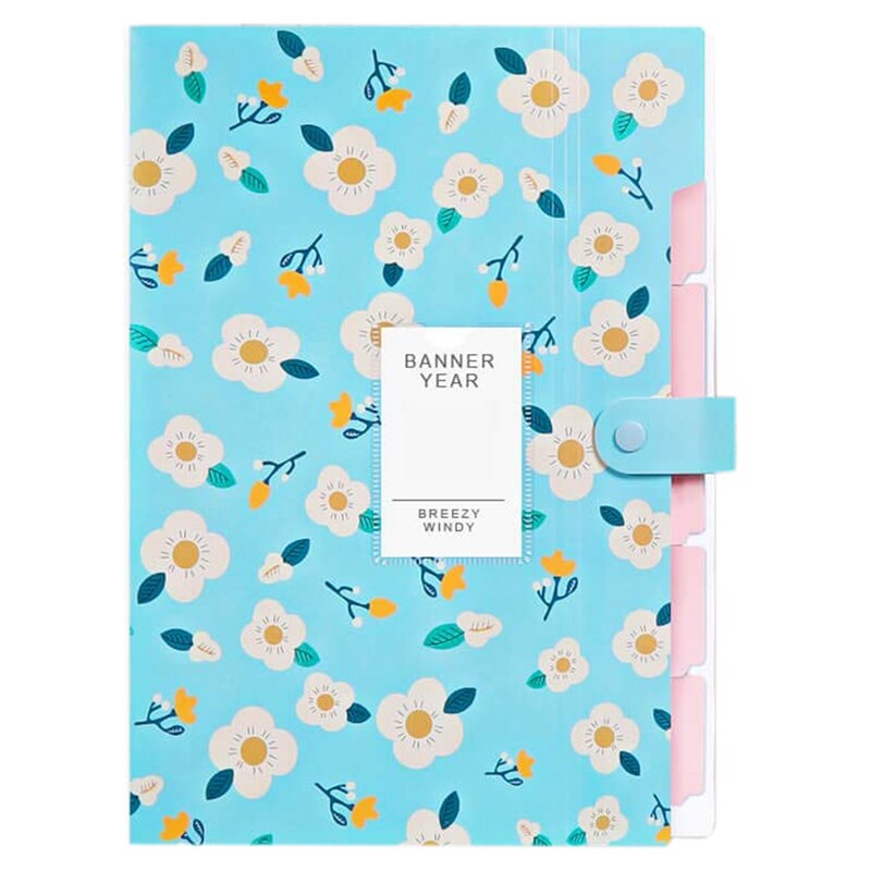 6Pcs File Storage Bag Extended Folder Storage Bag with 6 Pocket Plastic A4 Size Folder for School Teacher Office Documents