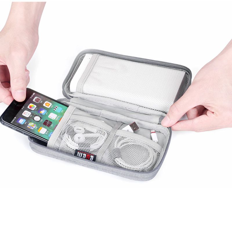 Viagem portátil durável poliéster power bank bolsa saco de armazenamento estojo de transporte de proteção pacote para fone de ouvido telefones celulares cabo dados