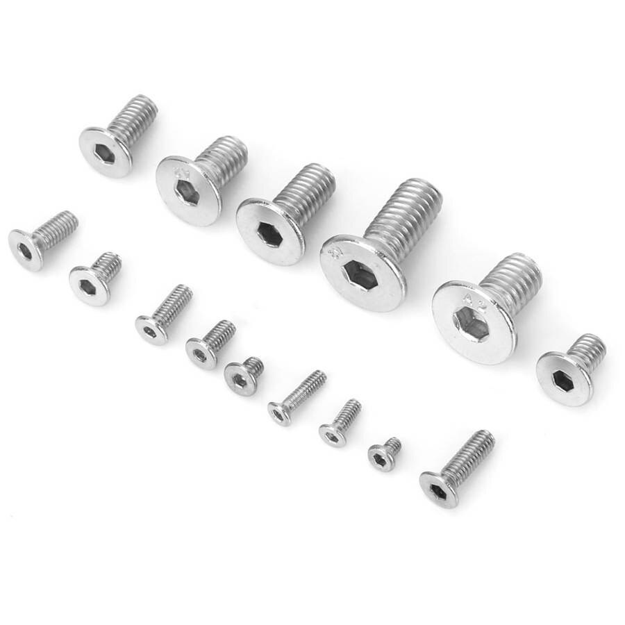 320pcs M2-M6 Hex Socket Flat Stainless Steel 304 Screw Assortment Set