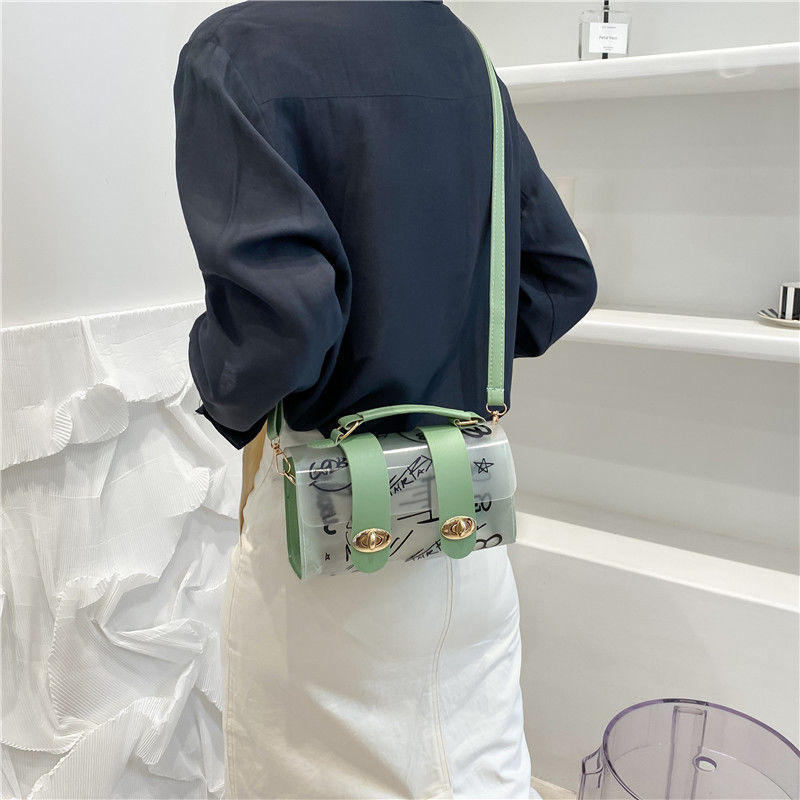 Mbti Mode Zomer Pvc Vrouwen Schoudertas Transparante Brief Print Top Handvat Tassen Mode Stijl Individualiteit Bolso Mujer