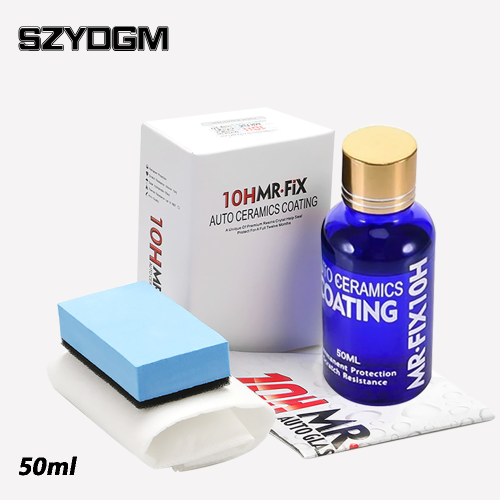 10H Ceramic Coating Car Liquid Glass Coating Polishing Wax Super Hydrophobic Paint Care Durability Anti-Corrosion Plated Crystal: Silver