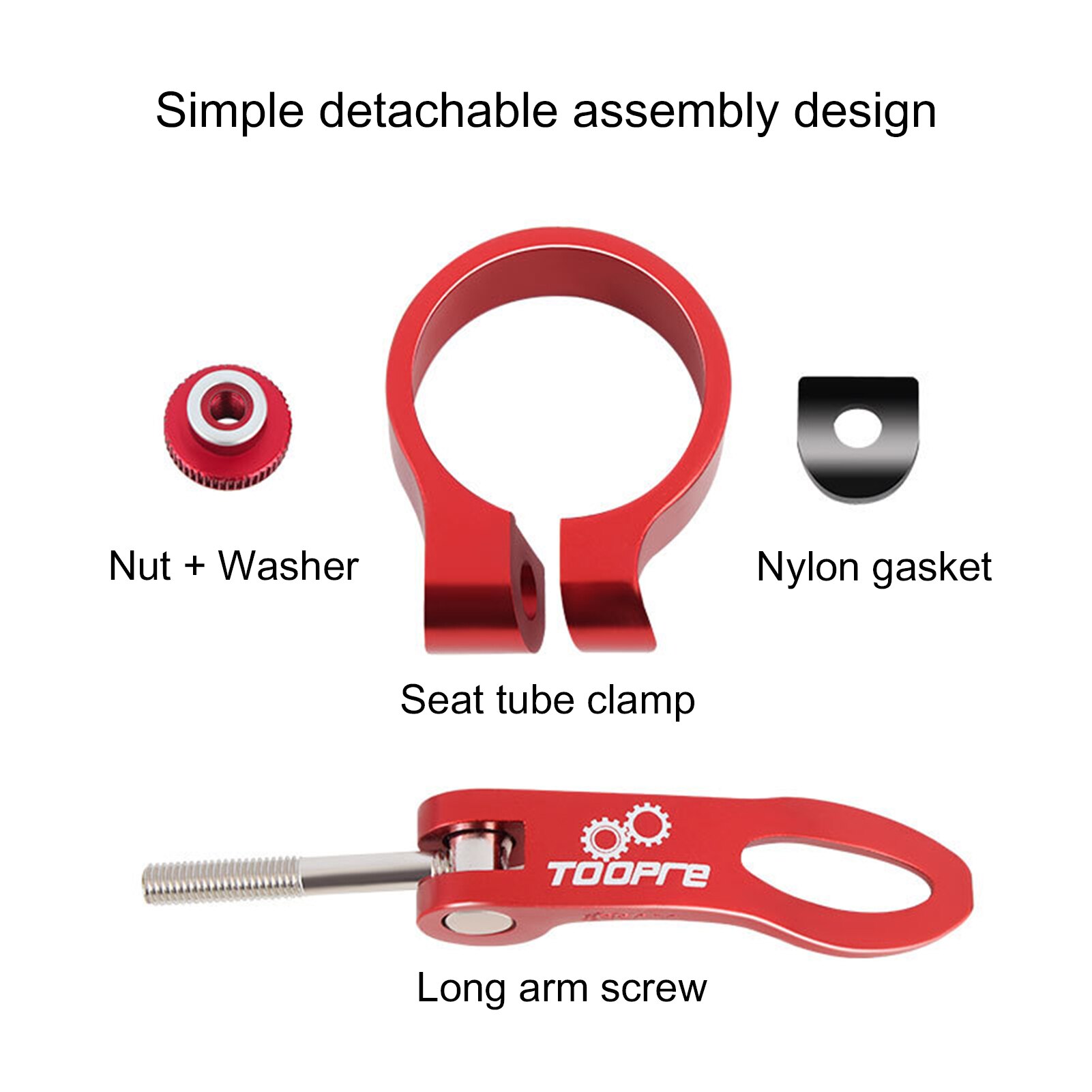 1 Set Stevige Fiets Zadelbuisklem Cnc Proces Snelsluiting Mountainbike Zadelbuisklem Aluminium Fiets onderdelen