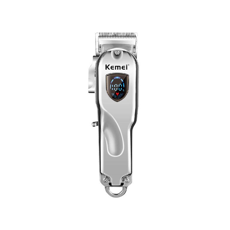 Kemei-maquinilla eléctrica para cortar el pelo para hombres, máquina para cortar el pelo de Metal, cabeza de aceite de 0mm, carga USB, 5w maquina de cortar cabello cortadora de pelo maquinilla de cortar: KM-2010 Silver