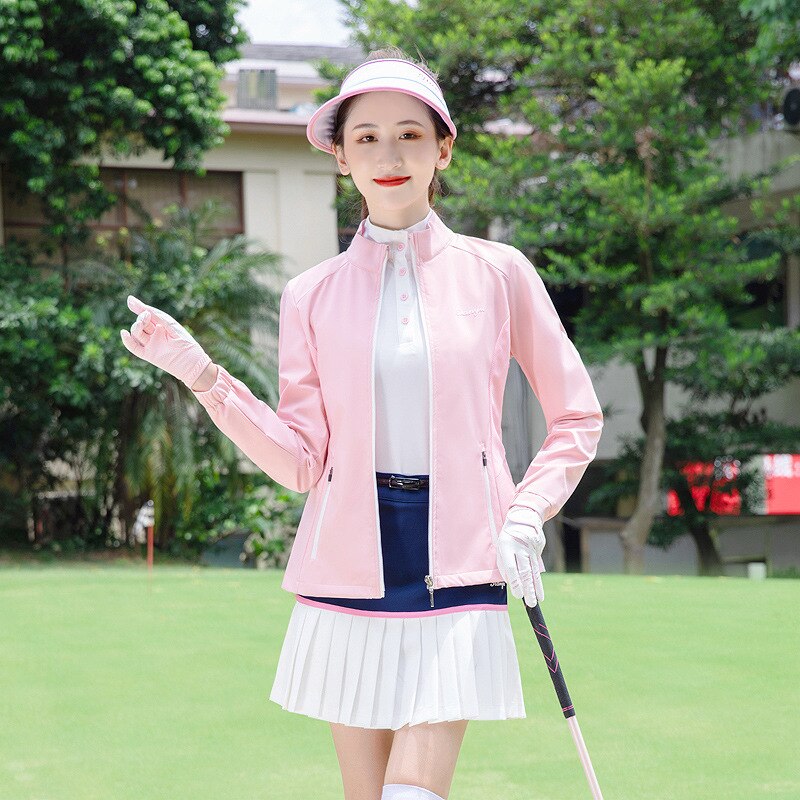 Ttygj damskie golf odzież sportowa kobiety wodoodporna kurtka golfowa wypoczynek wiatroszczelne płaszcze zdatność damskie cała na zamek odzież sportowa