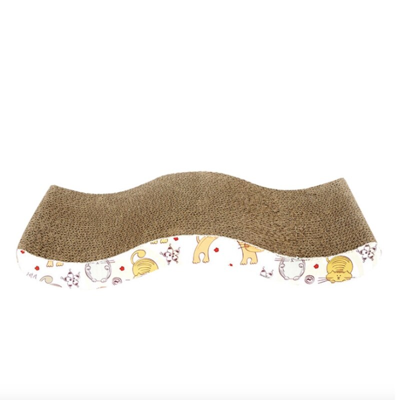 Cartoon Fun Cat Toys Cat Scratch Board S-Shaped Corrugated Paper With Cats Claw Grinding Nail Scraper Mat Mattress Cat Supplies
