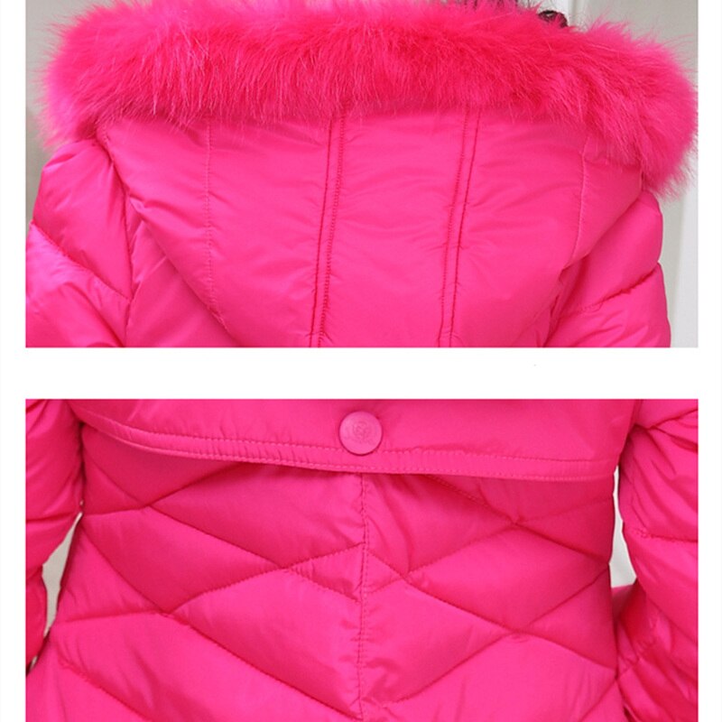 Meninas casacos de inverno moda algodão acolchoado pele com capuz parka crianças engrossar quente outwear roupas crianças jaquetas 5 7 9 11 12 anos