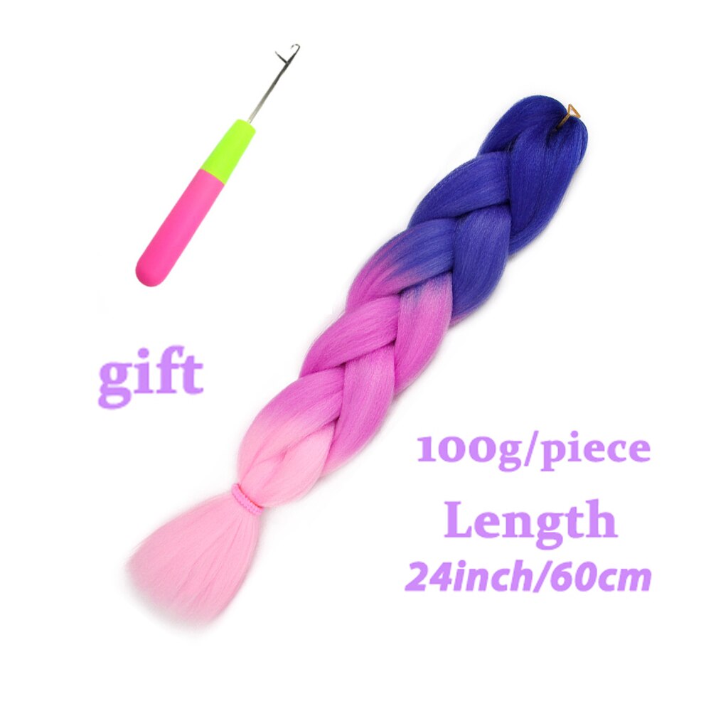 Long 24 inches Jumbo Braid Hair Ombre Braiding Hair 100 grams Synthetic Hair Extensions Jumbo Braids Hair for Women Dressing: M61