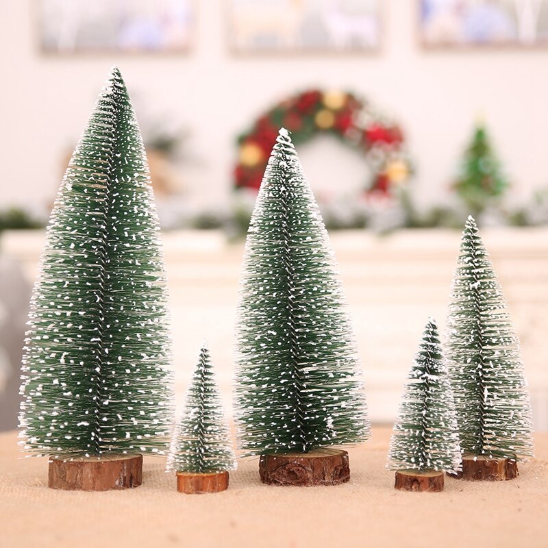 Juledekorationer dyppe hvid cedertræ desktop lille juletræ desktop vise vindue hjem ornamenter børn xmas
