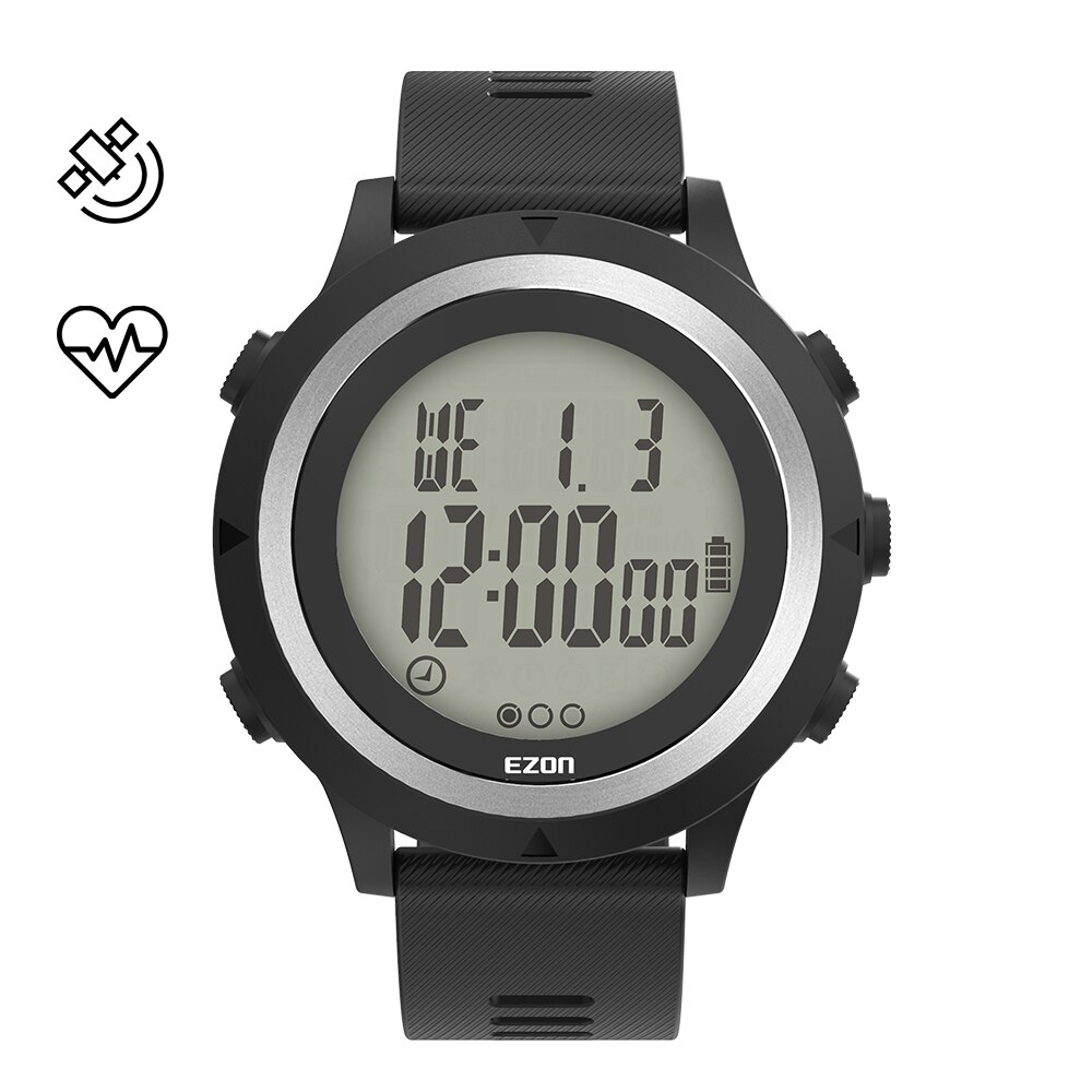 EZON-reloj deportivo inteligente T909C para correr, dispositivo con GPS, podómetro de Fitness, alarma de ritmo cardíaco óptico, cronógrafo, 5atm, resistente al agua, barra de progreso PM