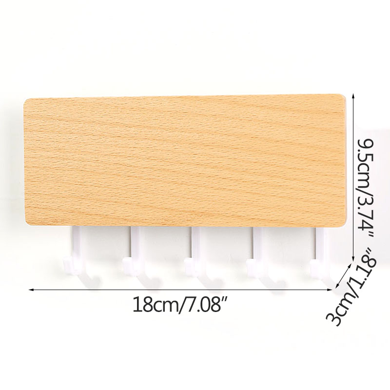 Hooks Storage Rack Key Wooden Hanger Home Decorative Wall Vintage Hallway Room Space Saving Bedroom Door Back Rack