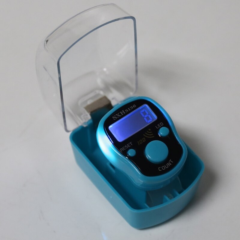 Portable Wrist Digital Electronic Counter with LED Light and Sound Manual Reset Decompression Relaxation Finger Tool