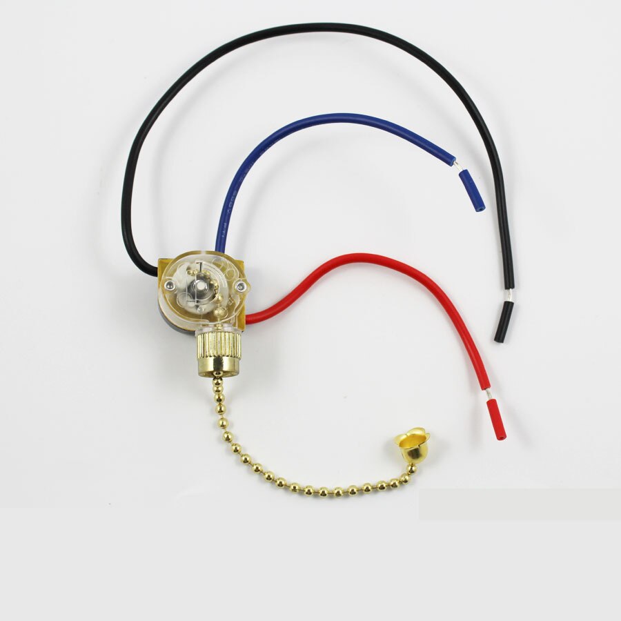 Interrupteur rétro à tirette pour plafonnier, 3 fils, Double commande, 3a, 110/220v