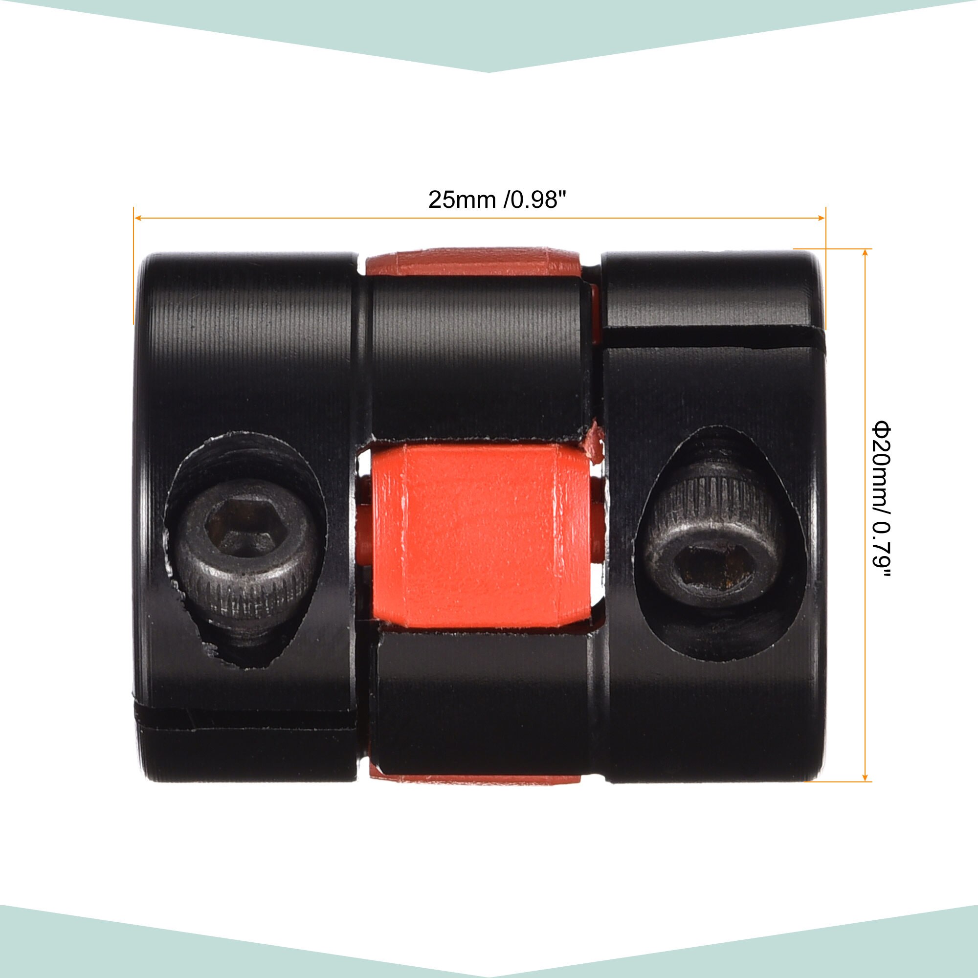 Uxcell Shaft Coupling 6mm to 8mm Bore L25xD20 Aluminum Alloy Flexible Coupler Joint for Servo Stepped Motor, Pack of 2