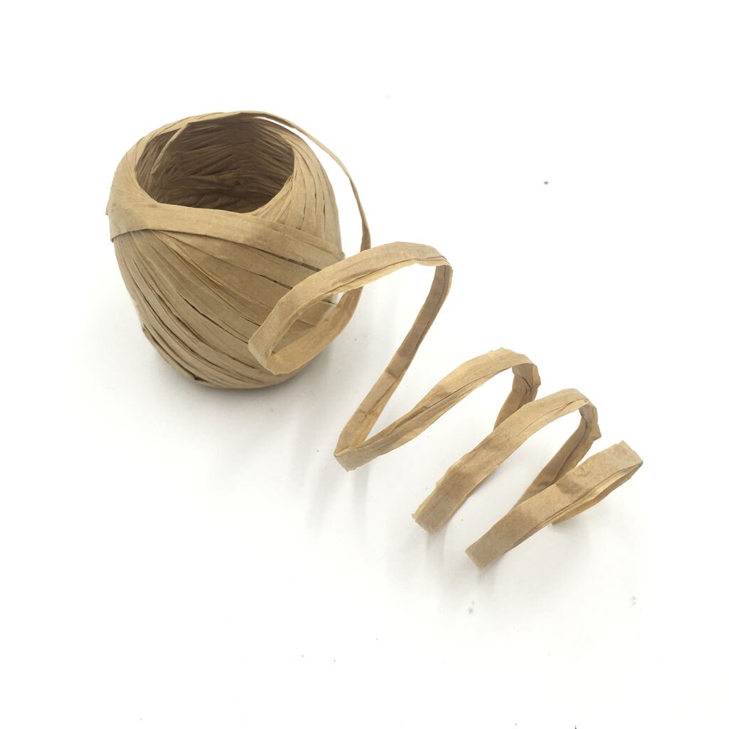 Raffia papier lint touw touw  ,1 rollen raffia lint/touw , 22 meter per rol, verpakking papier touw voor kerstmis: Lichte koffie