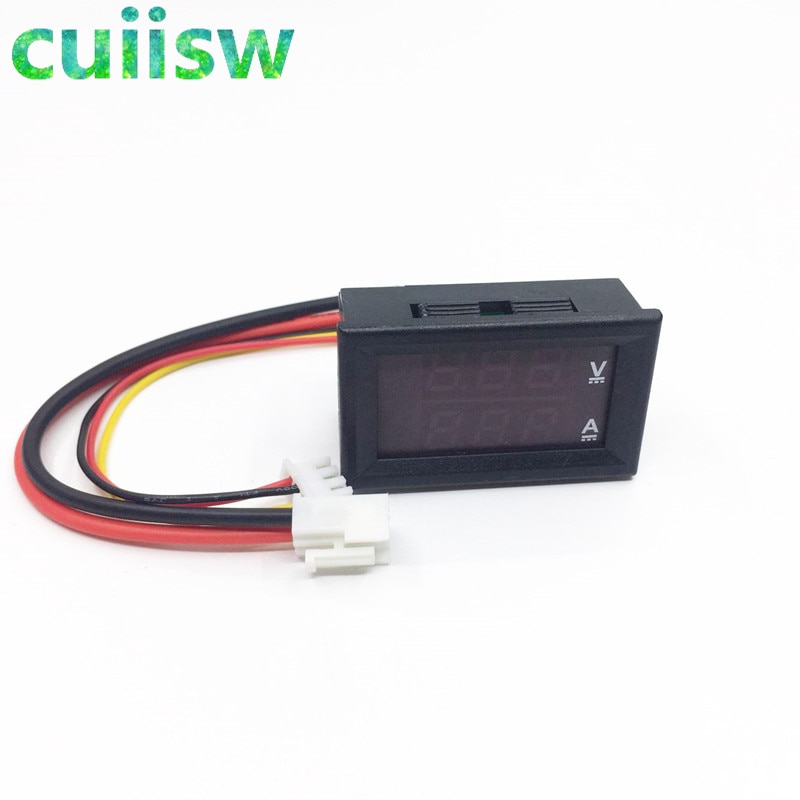 1 stk  dc 0-100v 10a voltmeter amperemeter rød + blå / rød + rød led forstærker dobbelt digital volt meter gauge led display