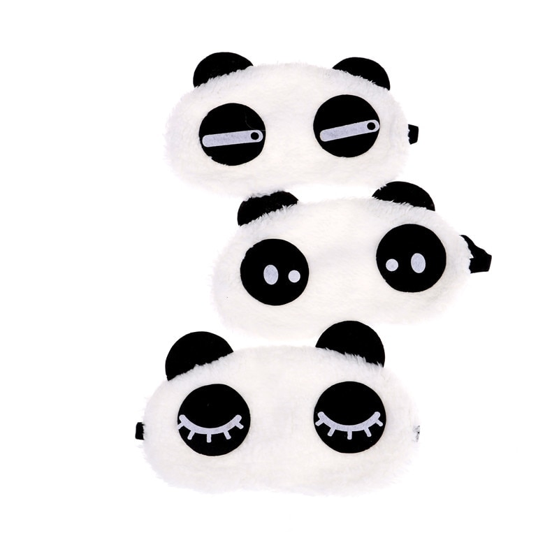 visage mignon blanc Panda masque pour les yeux ombre ombre sommeil coton lunettes masque pour les yeux masque de sommeil couverture pour les yeux soins de santé