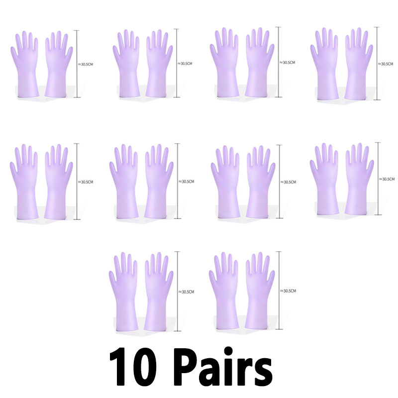 Household Gloves Non-slip Nitrile Gloves Kitchen Garden Laundry Dishwash Gloves Food Grade Protect Reuse: M / PURPLE